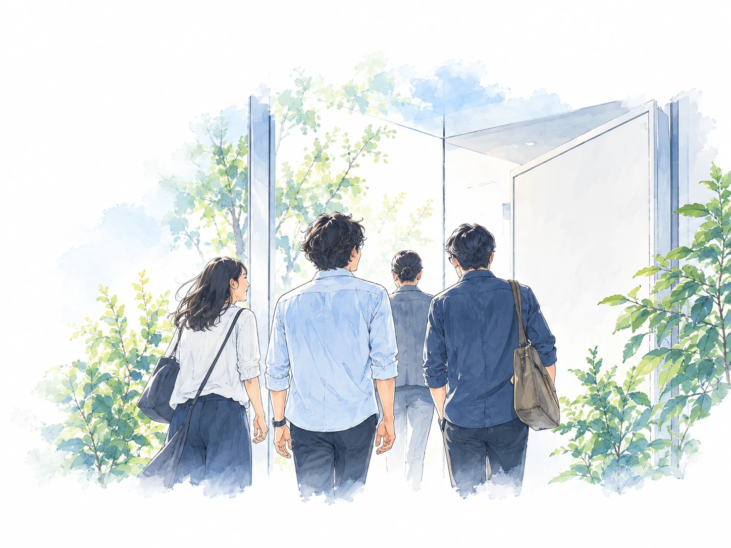 街を歩きながら話す仲間たち